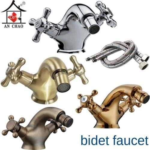 Womens Washing Faucet Copper Double Handle Hot and Cold Water Buttocks, Womens Privacy Washing Device, Body Cleaning Faucet