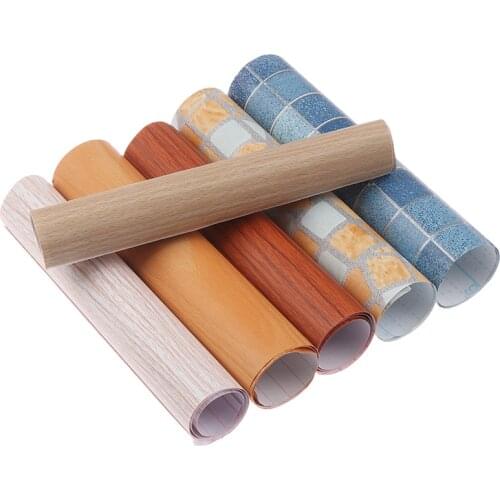 Dollhouse Modern Waterproof Wood Wallpaper Roll Self Adhesive Contact Paper Doors Cabinet Desktop Furniture Sticker Toys 45*20cm