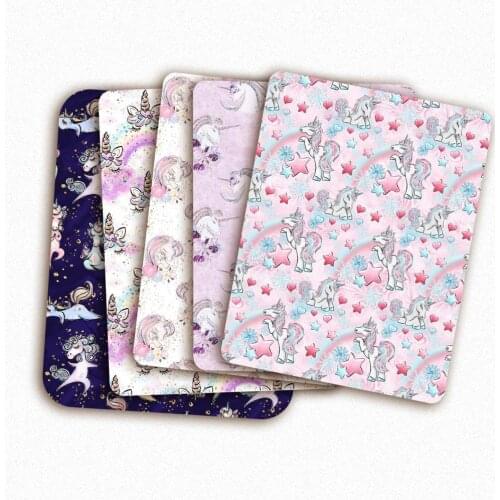 Polyester Cotton Fabric By The Meter Cartoon Unicorn Printed Cloth Sheets Dress Sewing Home Textile DIY Crafts Supplies 45*145cm