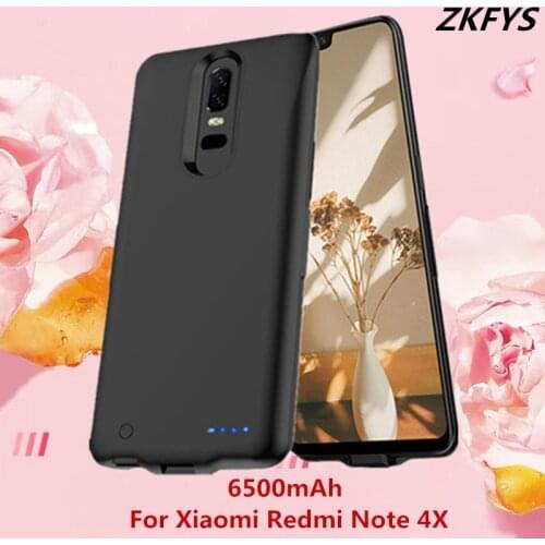 Charger Battery Case 6500mAh Battery Charger Power Case For Xiaomi Redmi Note 4X Portable External Backup Battery Charging Case