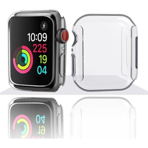 Thin TPU Ultra-slim Transparent Shell Protective Case Cover With Screen Protector Set for Apple Watch IWatch 4 Series 40mm 44mm