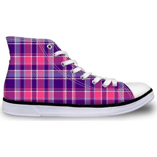 HaoYun Fashion Women High-Top Canvas Shoes Colorful Sqaure Design Ladies Vulcanized Shoes Female Comfortable Walking Flat Shoes