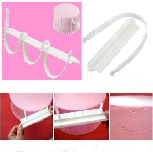 2pcs Cake Arc Decorating Aid Fondant Tool Rim Scale Baking Ruler Sugarcraft Lace Cake Decorating Tools