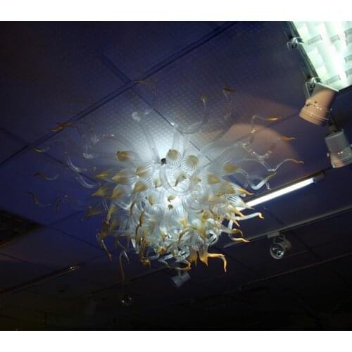 Unique Design Ceiling Lights Hand Blown Glass Chandeliers Dining Table Top Modern LED Energy Saving Light Source Lamps 32 Inches