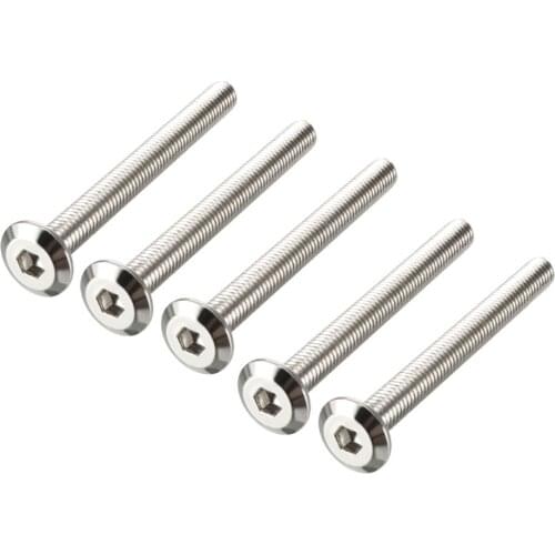 UXCELL Carbon Steel Furniture Bolts M6 Hex Socket Head Nickel Plated Fastener Machine Screws M6x60/70/80mm 5pcs