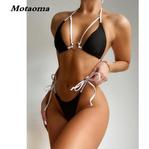 Push Up Hollow Out Swimsuit Women Summer Beach Swimwear Female Sexy High Waist Bikini Set New Two Piece Padded Bathing Suit Lady