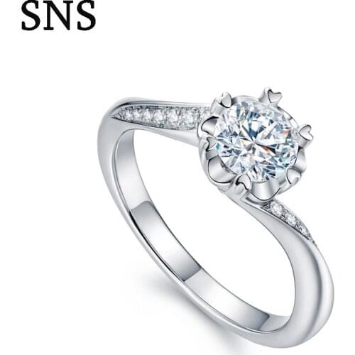 0.3carat Real Diamond Halo Ring Solitaire with Melee round Diamond GH Si1 6 Prongs Setting 14k White Gold For Women