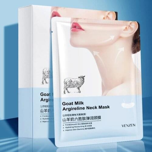 1Box Goat Milk Hexapeptide Neck Mask Moisturizing Collagen Neck Patch Anti Wrinkle Anti-Aging Neck Lift Firming Whitening Cream