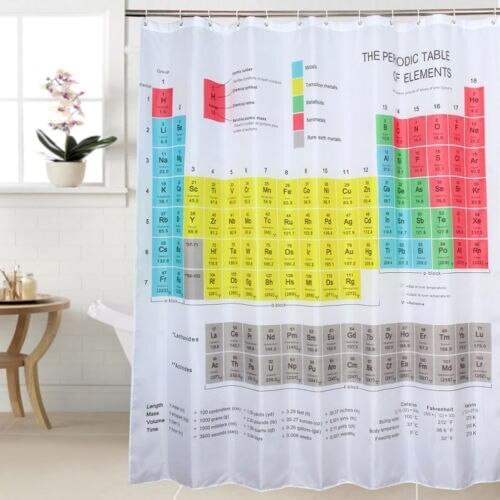 1Pcs Periodic Table Stripe Polyester Curtain Slipcover Case 1.8m Floral Long Fabric Bath Weighted Shower Curtains Case