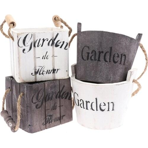 1PC Vintage Retro Wooden Barrel Planter Vintage Flower Pots, Rustic Plant Barrel