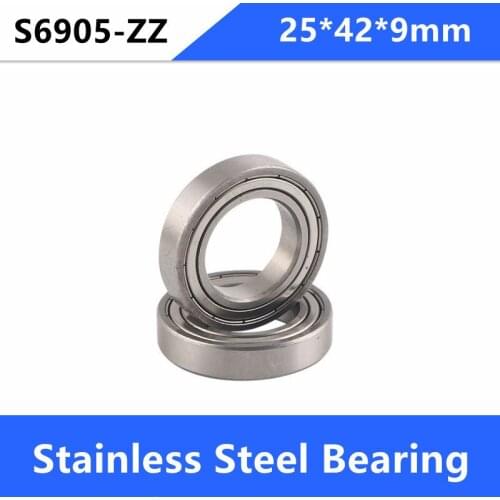10/20pcs ABEC-5 S6905ZZ S6905 ZZ bearings 25x42x9 mm Stainless Steel Deep Groove Ball Bearing shielded 25*42*9mm 6905 6905ZZ