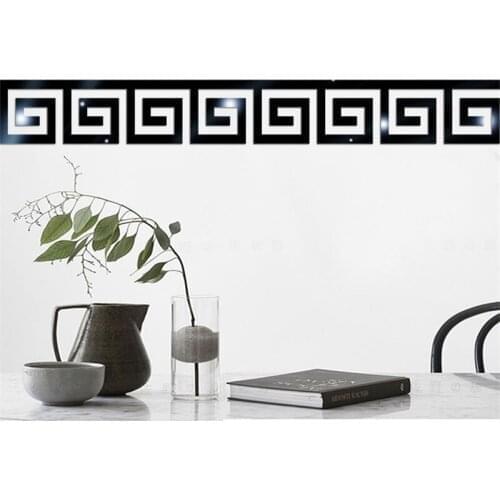 10pcs 48mm/100mm/150mm/200mm DIY Waist Line 3D Mirror Sticker Modern Acrylic Wall Decor Room Decor Wall Stickers for Living Room