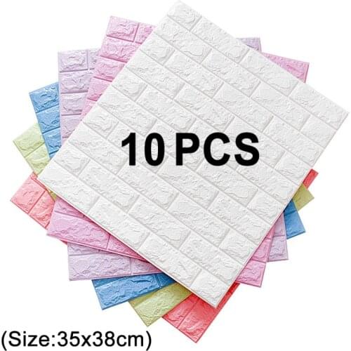 35 X 38cm Wall Stickers Waterproof 3D Brick Pattern Wallpaper for DIY Kids Living Room Background Home Decor Wall Sticker Decals