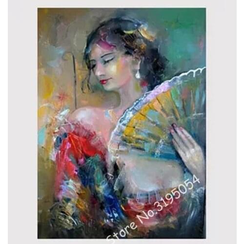 5D diy Diamond Painting fan beauty 3d Cross Stitch Full diamond embroidery diamond Mosaic pattern beaded embroidery diamond F11