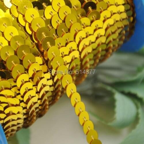 5Y Gold Beautiful Sequins Ribbon Trim Craft Sewing Trimming New