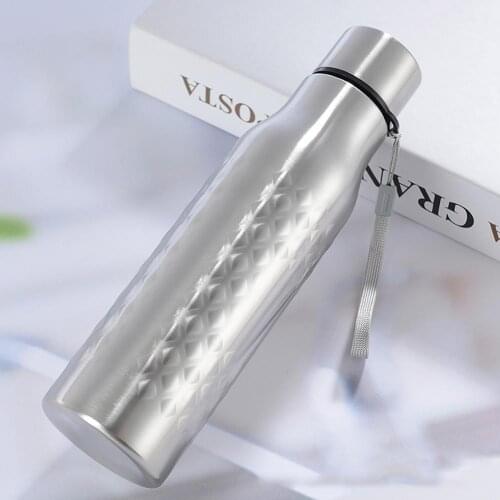 750ml Rhombus Stainless Steel Large Capacity Outdoor Sports Cycling Water Bottle