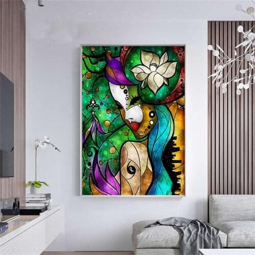 New hot 5D DIY Diamond Painting Color girl Full circular Diamond Embroidery Cross Stitch Diamond Rhinestones pictures Home decor