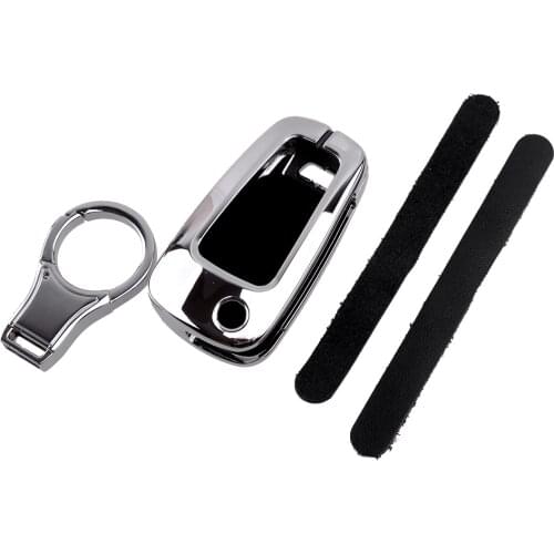 Car Leather Remote Flip Key Fob Case Cover Holder Chain Fit For Chevrolet Cruze Malibu Camaro Impala Equinox Trax Buick LaCrosse