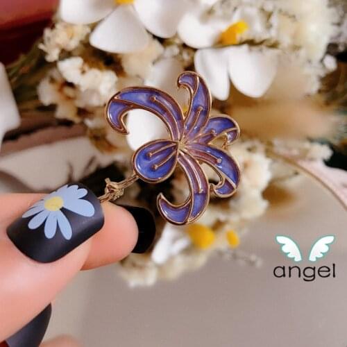 Ornament iris plant Brooch small delicate temperament gentle purple Hanfu Qipao female