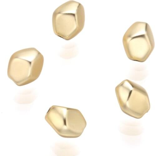 10 pcs Gold Polyhedron spacer bead designer Findings for DIY bracelet handmade jewelry accessories necklace accessories