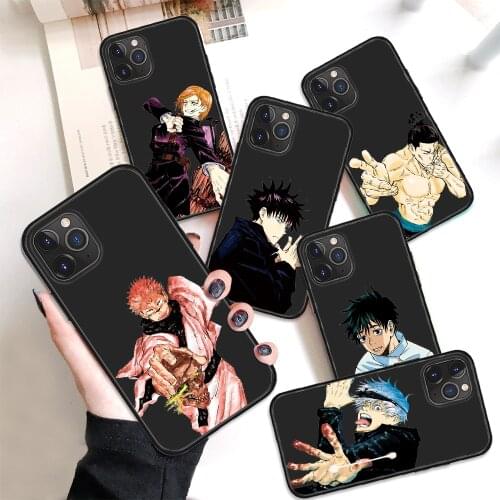 Japanese Anime Jujutsu Kaisen Phone Case for Iphone 12 11 Pro X Xs Max XR 7 8 Plus Yuji Itadori Fushiguro Megumi Phone Cover