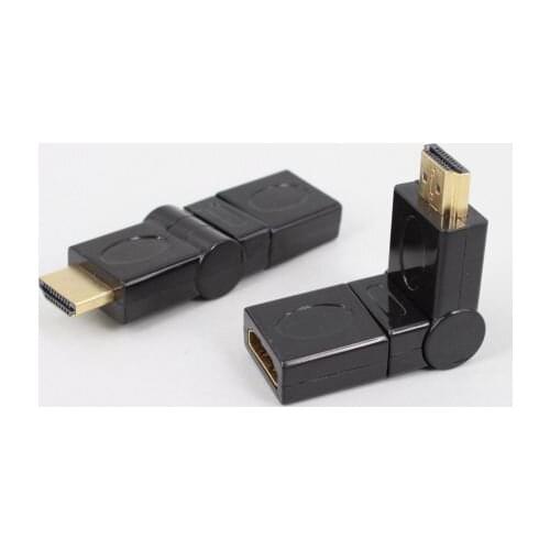 Dinto 10pcs/lot HDMI Male to Female Adapter Converter 1080P Turn R/L 90 180 270 360 Degrees Angle Rotating HDMI Connector