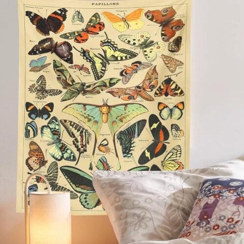 Home Kawaii Decor Tapestry Art Illustrated Wall Decor Aesthetic Room Decor Decoration Mural Hippie Tapiz Gobelin Kawaii Decor