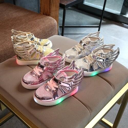 2021 Spring and summer Breathable non-slip shoes for children, fashionable sneakers for baby girls and boys, with LED lights