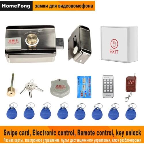Homefong Electronic Door Lock for Video Intercom Video Door Phone Wired Remote Unlock with Smart Card Home Security System Kit
