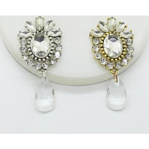 Exquisite 2 pcs/set Fashion Handmade Corsage Water Drop Brooch High-end Rhinestone Crystal Pendant Wedding Accessories Wholesale