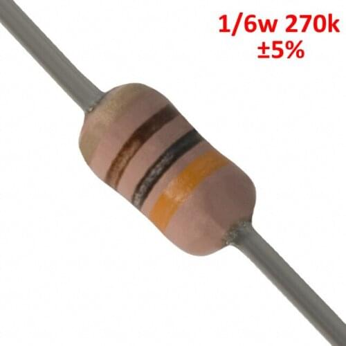 PHISCALE Carbon film resistor 270k 1/6w 0.167w 5% Tolerance 1000pcs