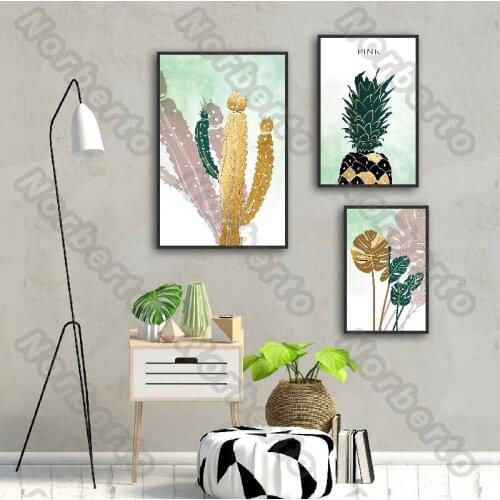 Canvas Painting Coloured Drawing Art Plants Wall Poster and Print Painting Picture for Living Room and Bedroom Decoration