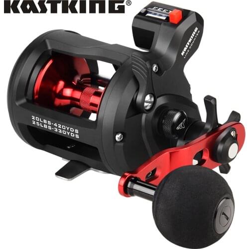 KastKing ReKon 13.6kg Max Drag Line Counter Trolling Reel Round Baitcasting Reel 5.3:1 Gear Ratio 3+1 Ball Bearings Drum Reel