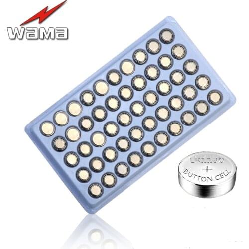 50pcs/Lot AG10 LR1130 LR54 389 SR113 189 Button Coin Cell Battery Car Wind Wheel Toys Watch Calculator Batteries