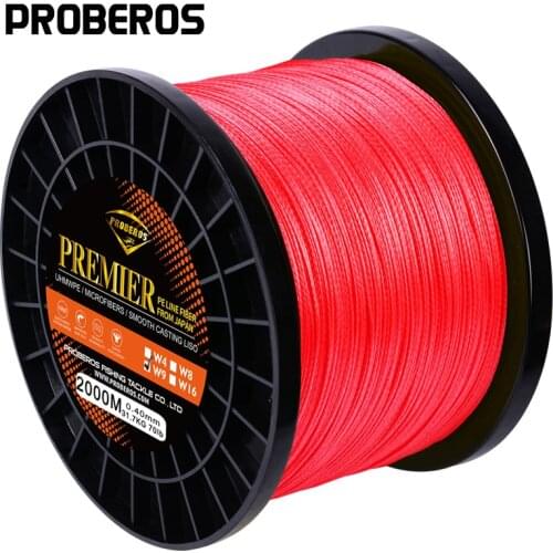 PROBEROS 300M&500M&1000M&2000M 9 stands PE Fishing Line Red/Green/Grey/Yellow/Blue 8 Weaves Braided Line 40LB-300LB PE Line