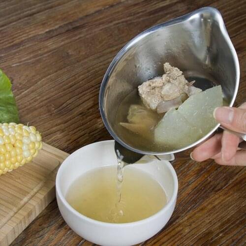 Oil Separator 304 Stainless Steel Degreasing Soup Oil Separator Bowl Oil Filter Oil Pot Kitchen Leakage Soup Pot