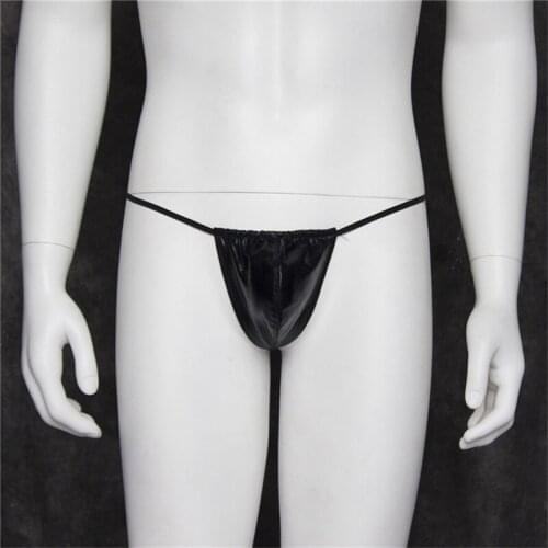 Male Underwear Sexy Leather Panties Fetish Gay Mens Micro Thongs G Strings Erotic Lingerie for Adult Men Gay Panties for Sex