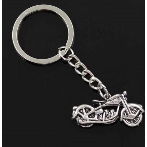 New Fashion Men 30mm Keychain DIY Metal Holder Chain Vintage Motorcycle 34x16mm Bronze Pendant Gift