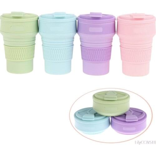 New Silicone Collapsible Mug Coffee Mugs Travel Collapsible Silicone Cup Folding Water Tea Cups Outdoors Portable Cup 1pc