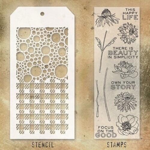 2021 New Plants Chrysanthemum Clear Stamps and Stencil Set For DIY Making Words Greeting Card Scrapbooking No Metal Cutting Dies