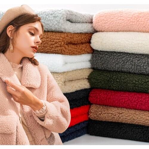 Solid Color Thicken Lambswool Interlining Fabric for Sewing Clothes Carpet Hats Home Textile by the Half Meter