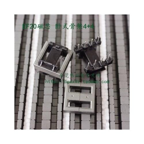 EF20 core supporting frame horizontal 4+4 bakelite skeleton ferrite variable core PC40 transformer core