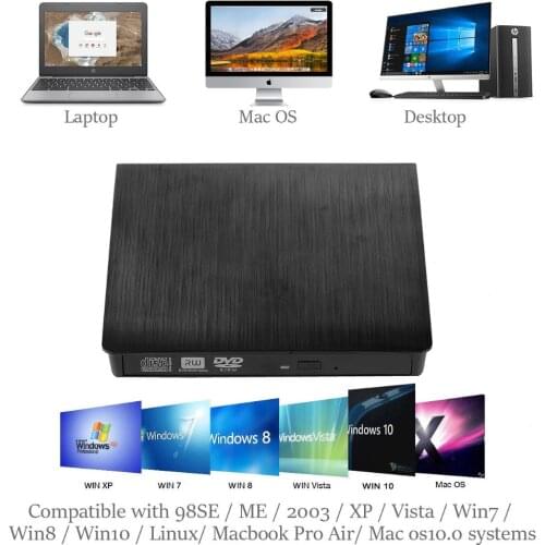 USB 3.0 External CD/DVD ROM Player Optical Drive DVD RW Burner Reader Writer Recorder for Jumper Thinker ThinkPad Alienware