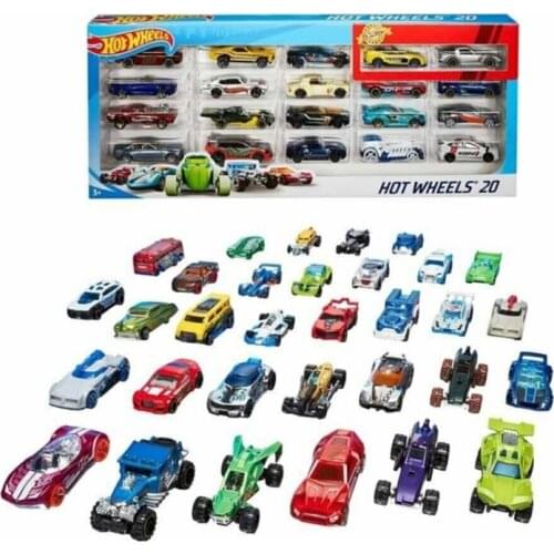 Original HOT WHEELS H7045 Set of 20 Model Collection 1:64 Scale Set of 10 and Set of 3 Drag Race Truck Cars Gift for Kids