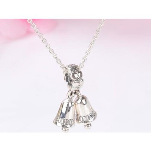Charm bell Pendant Bead 925 Sterling Silver Original Fit Pan Bracelets Christmas Gift