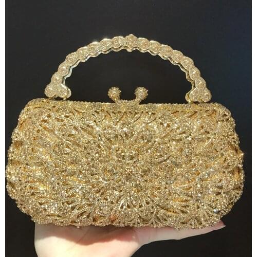 Bee In Fly Luxury Inlaid Diamond Evening Bag Hollow Hard Handle WomenS Wedding Zero Wallet Cocktail Party Bag