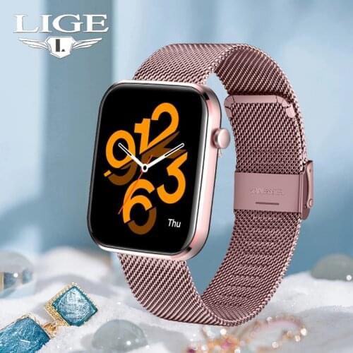 LIGE 2021 New Women Smart Watch Mens Fitness Exercise Tracker Heart Rate Monitor Sports Ladies Smart Watch Men For Android IOS