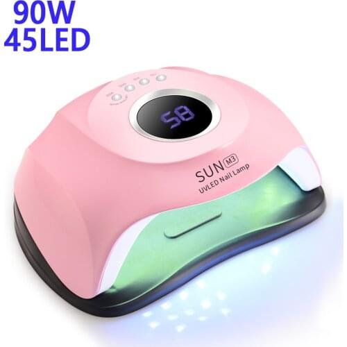 120W 45 pcs LED Beads UV LED Nail Lamp With Sensor 90s/60s/30s/10s timer LED display screen For All Gels Efficient Nail Dryer