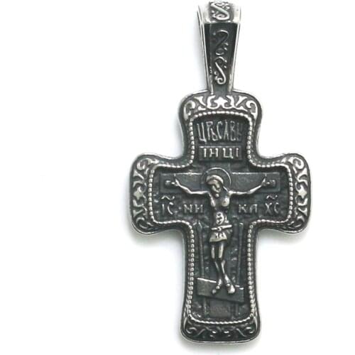 Unisex 316L Stainless Steel Vintage Cross Jesus Christ Pendant
