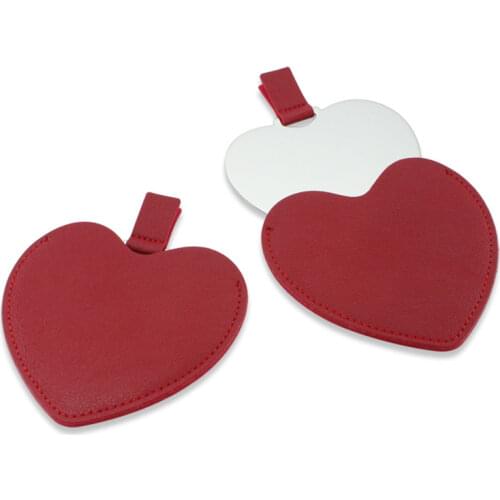 Makeup Mirror Make Up Pocket Heart Compact Makeup Stainless Steel Mirrors